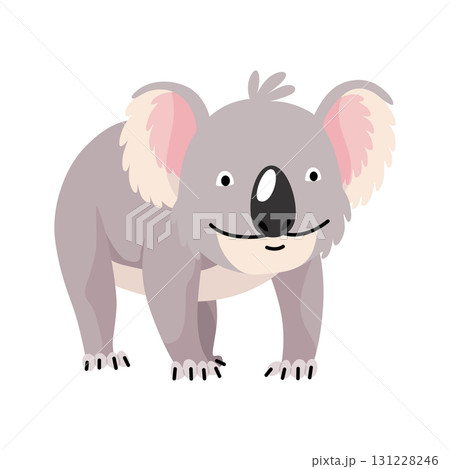 Cute cartoon koala bear isolated on white background 131228246