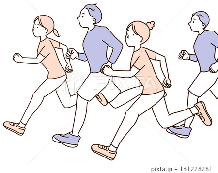 走る、ランニングをする 131228281