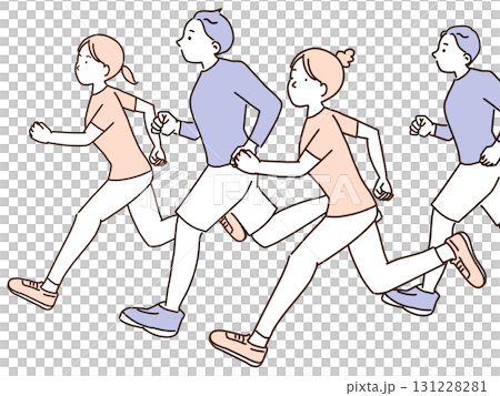 走る、ランニングをする 131228281