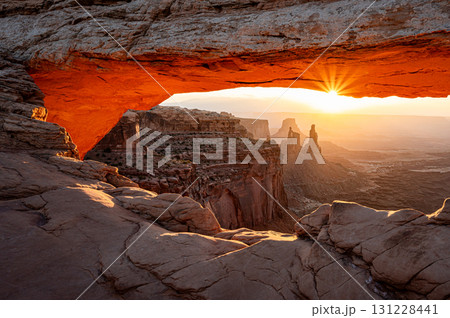 Mesa Arch at sunrise in Canyonlands National Park, Utah, USA Mesa Arch at sunrise in Canyonlands National Park, Utah, USA 131228441