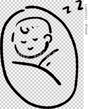 眠る赤ちゃんのイラスト 131228471