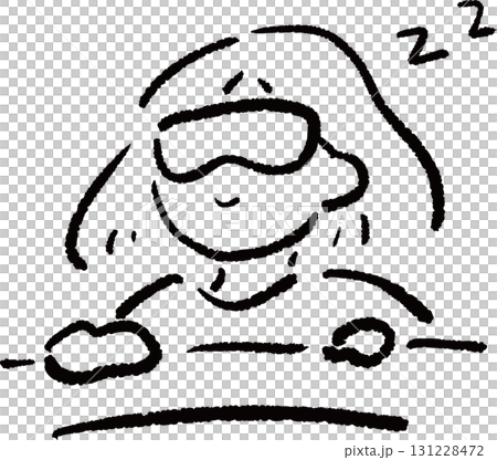 アイマスクで寝る女性のイラスト アイマスクで寝る女性のイラスト 131228472