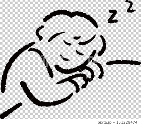 一個人趴在桌上睡覺的插圖 一個人趴在桌上睡覺的插圖 131228474