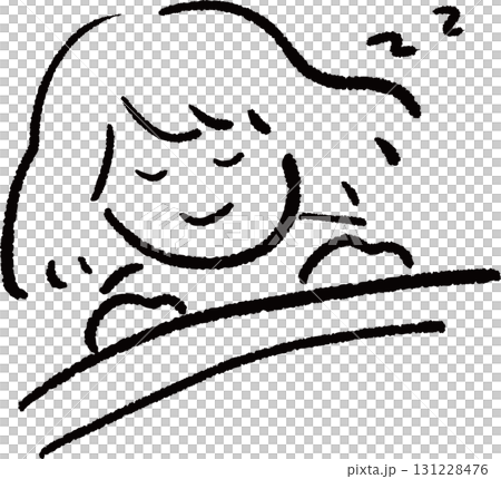 Illustration of a sleeping person Illustration of a sleeping person 131228476