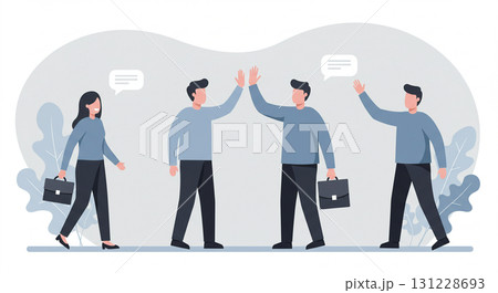 チームワークで達成する喜び チームワークで達成する喜び 131228693