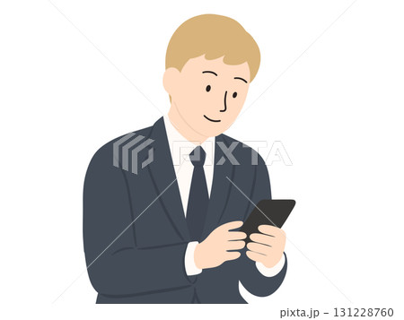 若いビジネスマンがスマートフォンを操作している 131228760