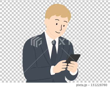 若いビジネスマンがスマートフォンを操作している 131228760