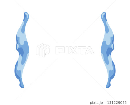 Cartoon tear drops icon. Sorrow cry streams, tear blob. Crying fluid, falling blue water drops. Isolated vector for sorrowful character weeping expression. Wet grief droplets 131229053