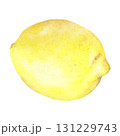Yellow lemon,watercolor illustration of a tropical fruit.Hand drawn isolated on a white background.Suitable for the design of menus, packaging, cosmetics, cards. 131229743