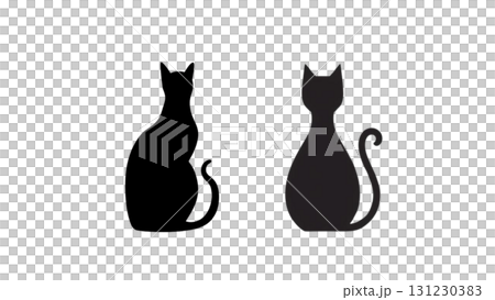 可愛い猫のシルエット 131230383