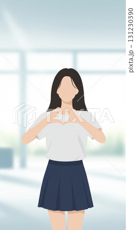 感謝を込めて、ハートのポーズ 131230390