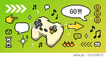 Game pixel y2k retro controller with icons 131230673