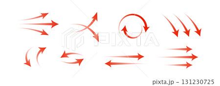 Red air flow with arrow set 131230725