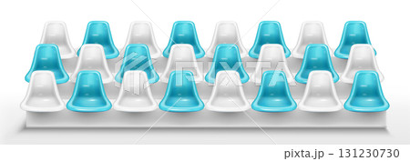 Stadium bench seats isolated on white background 131230730
