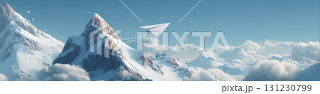 アルプスの山々と紙飛行機 アルプスの山々と紙飛行機 131230799