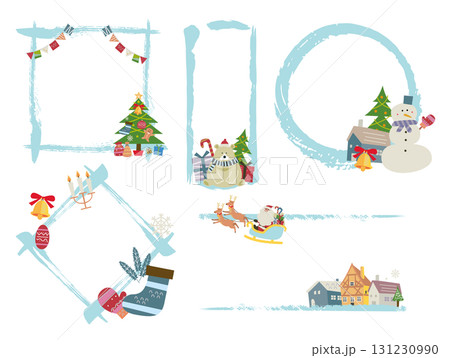 可愛い手書き風クリスマスイラストフレーム 可愛い手書き風クリスマスイラストフレーム 131230990