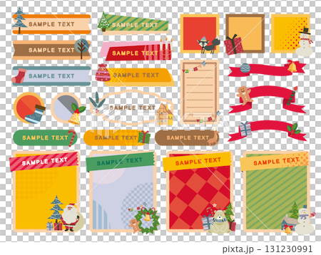 Cute hand-drawn Christmas illustration frame 131230991