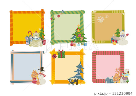 可愛い手書き風クリスマスイラストフレーム 131230994