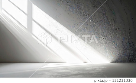 エモーショナルな雰囲気　壁に差し込む光と淡い虹色の反射が広がる幻想的な抽象背景 131231330