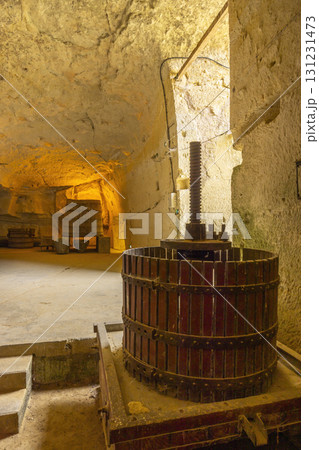 Wine cellar in Breze Castle (Chateau de Breze), Pays de la Loire, France Wine cellar in Breze Castle (Chateau de Breze), Pays de la Loire, France 131231473