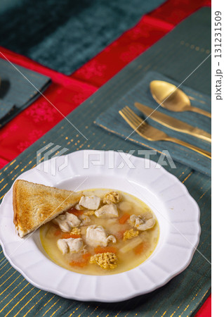 Traditional Christmas food in Czech Republic - fish soup 131231509