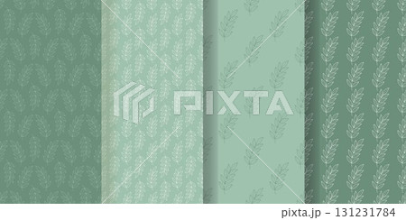 Set of botanical patterns with leafy branches Set of botanical patterns with leafy branches 131231784