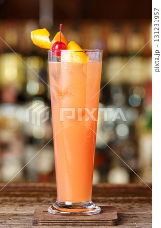 Pink cocktail on the bar Pink cocktail on the bar 131231957