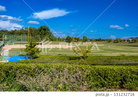 初秋の岡山市日応寺自然の森スポーツ広場の野球場1 岡山県岡山市北区 初秋の岡山市日応寺自然の森スポーツ広場の野球場1 岡山県岡山市北区 131232716