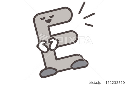 Eのアルファベットのイラストでかわいいキャラクター素材 Alphabet Letter E Cute 131232820