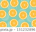 輪切りのオレンジのレトロな背景パターン 131232896