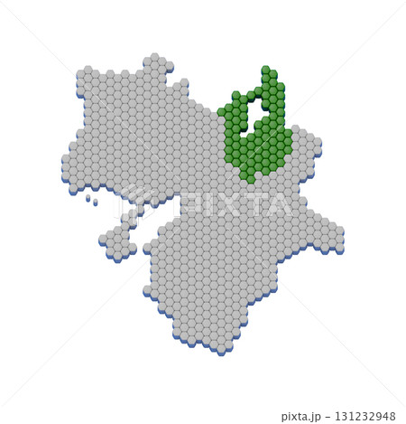 ハニカム構造状の滋賀県の地図 ハニカム構造状の滋賀県の地図 131232948