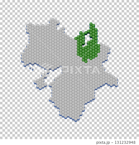 ハニカム構造状の滋賀県の地図 ハニカム構造状の滋賀県の地図 131232948
