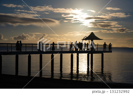 石垣島　フサキビーチの夕日 131232992