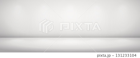 Limbo gray background with light shadow. Abstract studio gradient bg. Modern banner with empty space for advertising text. Vector illustration. Limbo gray background with light shadow. Abstract studio gradient bg. Modern banner with empty space for advertising text. Vector illustration. 131233104