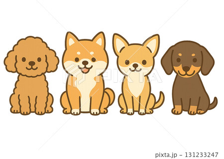 人気犬種4種セット（トイプードル・柴犬・チワワ・ダックスフンド） 131233247