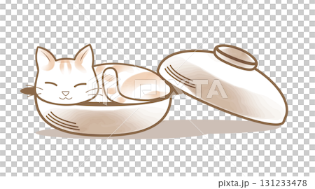 Cat pot illustration 131233478