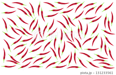 chili pepper on white background as pattern or splash chili pepper on white background as pattern or splash 131233561