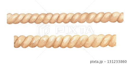 Rope watercolor isolated illustration, texture isolated drawing 131233860