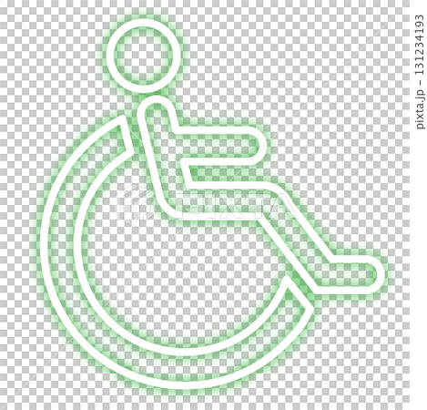 霓虹燈輪椅標誌向量圖 131234193