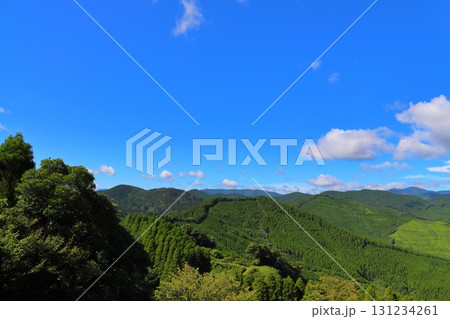 青空　雲　樹木　山地 131234261