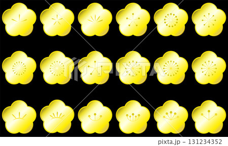 金色に輝く梅の形をしたプレートセット 金色に輝く梅の形をしたプレートセット 131234352