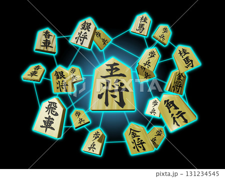 将棋イメージ(駒のイメージ/3DCG)黒バック 将棋イメージ(駒のイメージ/3DCG)黒バック 131234545