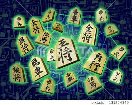 将棋イメージ(駒のイメージ/3DCG)黒バック 将棋イメージ(駒のイメージ/3DCG)黒バック 131234549