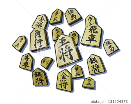 将棋イメージ（駒のイメージ／3DCG）白バック 131234578