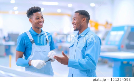 工場で話をするエンジニア 工場で話をするエンジニア 131234598