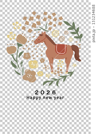 2026 Horse Year New Year's card template 2026 Horse Year New Year's card template 131234688