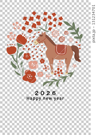 2026 Horse Year New Year's card template 2026 Horse Year New Year's card template 131234701
