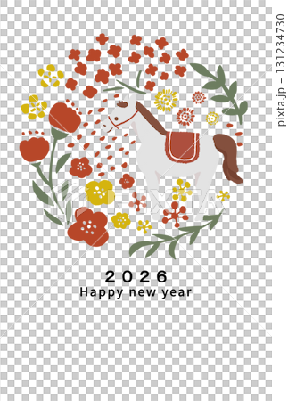 2026 Horse Year New Year's card template 131234730