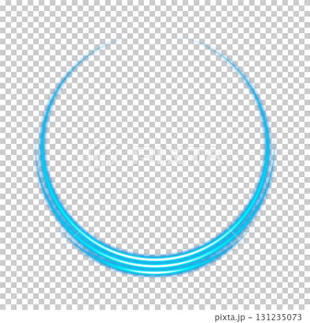 Blue luminous ring on a transparent background 131235073