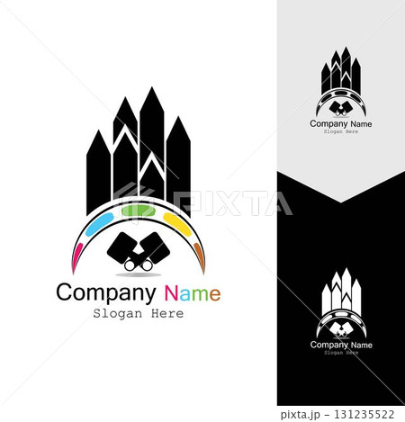 PAINT BUILDING ICON BACKGROUND VECTOR TEMPLATE 131235522